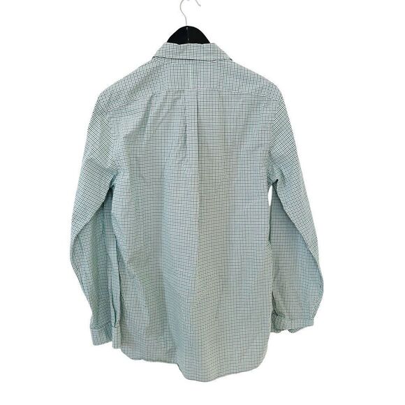 Ralph Lauren Blue Label Green Blue Small Checkered Cotton Logo Dress Shirt 15.5 - Picture 2 of 7